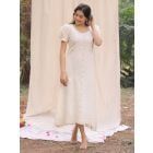 Off White Woven Cotton Dress