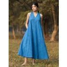 Blue Woven Cotton Dress