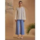 Ivory Embroidered Linen Blend Co-ord Set - Set of 2