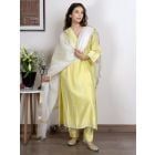 Off White Zari Work Chanderi Dupatta
