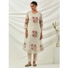 White Hand Block Printed Chanderi Kurta