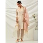 Pink Hand Block Printed Chanderi Kurta