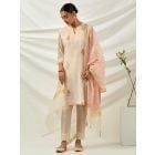 Light Pink Hand Block Printed Chanderi Dupatta