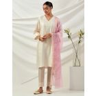 White Embroidered Chanderi Kurta