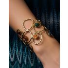 Gold Plated Multicolor Handcrafted Brass Cuff