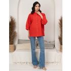 Red Cotton Linen Shirt