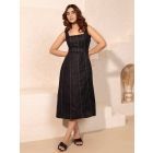 Black Hemp Dress  with Belt
