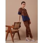 Brown Dori Work Organic Cotton Twill Pants