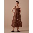 Brown Dori Work Organic Cotton Twill Dress