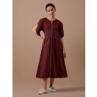 Maroon Organic Cotton Twill Dress