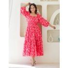 Pink Printed Cotton Dress