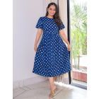 Indigo Dabu Hand Block Printed Cotton Dress