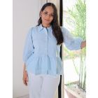 Blue Cotton Dobby Top