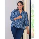 Indigo Dabu Hand Block Printed Cotton Top