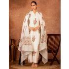Off White Pink Hand Block Printed Cotton Suit - Set of 3