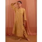 Mustard Yellow Bandhani Cotton Cambric Kurta with Pants - Set of 2