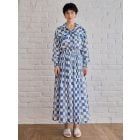Blue Grey Hand Block Printed Cotton Mulmul Skirt