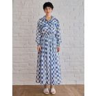 Blue Grey Hand Block Printed Cotton Mulmul Co-ord Set- Set of 2