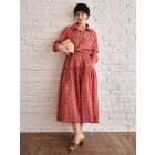 Red Hand Block Printed Cotton Mulmul Dress
