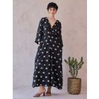 Black Hand Block Printed Chanderi Silk Dress