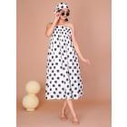 White Black Hand Block Printed Cotton Dress