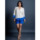 Blue Handwoven Checks Organic Cotton Shorts