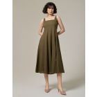 Olive Green Cotton Linen Dress
