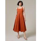 Rust Cotton Linen Dress