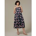 Black Pink Hand Painted Cotton Dress