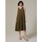 Olive Green Cotton Linen Dress