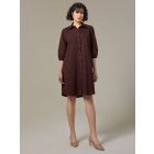 Brown Cotton Linen Dress