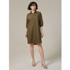 Olive Green Cotton Linen Dress