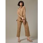 Beige Cotton Linen Pants
