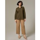 Olive Green Cotton Linen Shirt