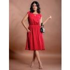 Red Hand Embroidered Organic Cotton Dress