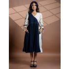 Black White Hand Embroidered Organic Cotton Dress