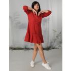 Red Embroidered Cotton Dress