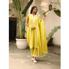 Yellow Lace Mulmul Dupatta