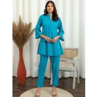 Sky Blue Cotton Co-ord Set- Set of 2