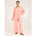 Peach Cotton Co-ord Set- Set of 2