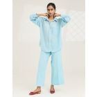 Pastel Blue Cotton Co-ord Set- Set of 2