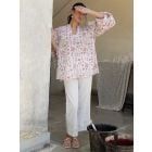 White Hand Block Printed Cotton Co-ord Set - Set of 2