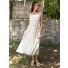 White Hand Block Printed Cotton Dress