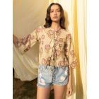 Beige Hand Block Printed Cotton Top