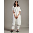 Ivory Linen Kurta with Pants- Set of 2