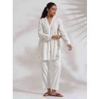 Off White Embroidered Co-ord Set- Set of 2