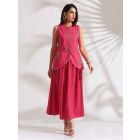 Pink Printed Cotton Co-ord Set- Set of 2