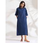 Blue Cotton Blend Dress