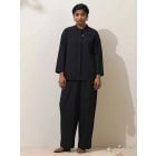 Black Cotton Linen Co-ord Set - Set of 2