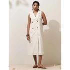 White Cotton Linen Dress